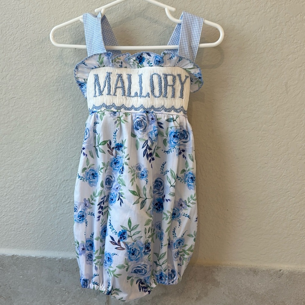 “Mallory” ruffle butt romper! Size 2T. Absolutely adorable.